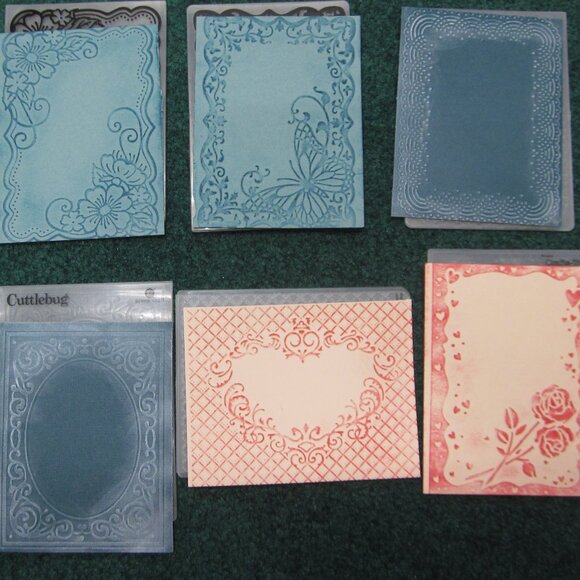 6 Embossing Folders 4x6 Frames Darice Sizzix Cuttlebug - Picture 1 of 6